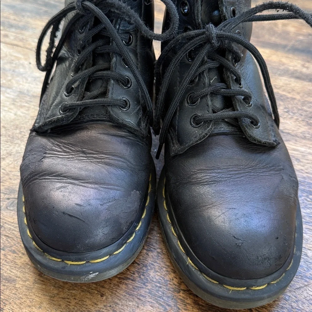 Dr. Martens Black Leather Combat Boots - Picture 5 of 12